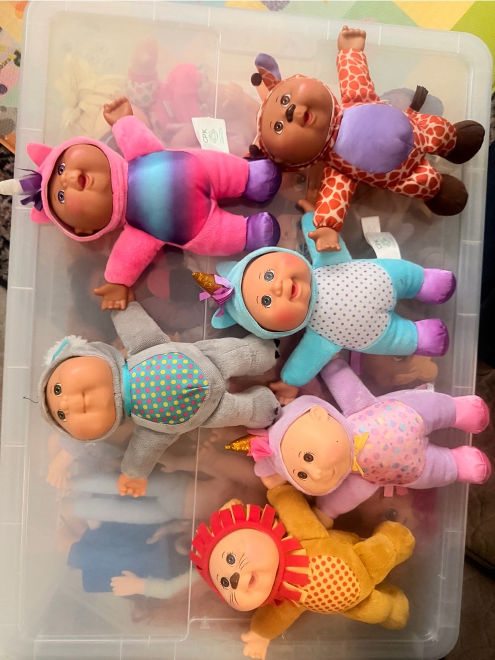 Cabbage, patch, kids, unicorns, and animals Colorful Plush Baby Doll Set -l